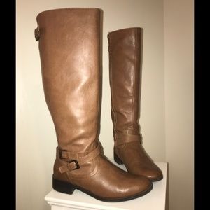 Call It Spring Brown Buckle Knee-High Boots